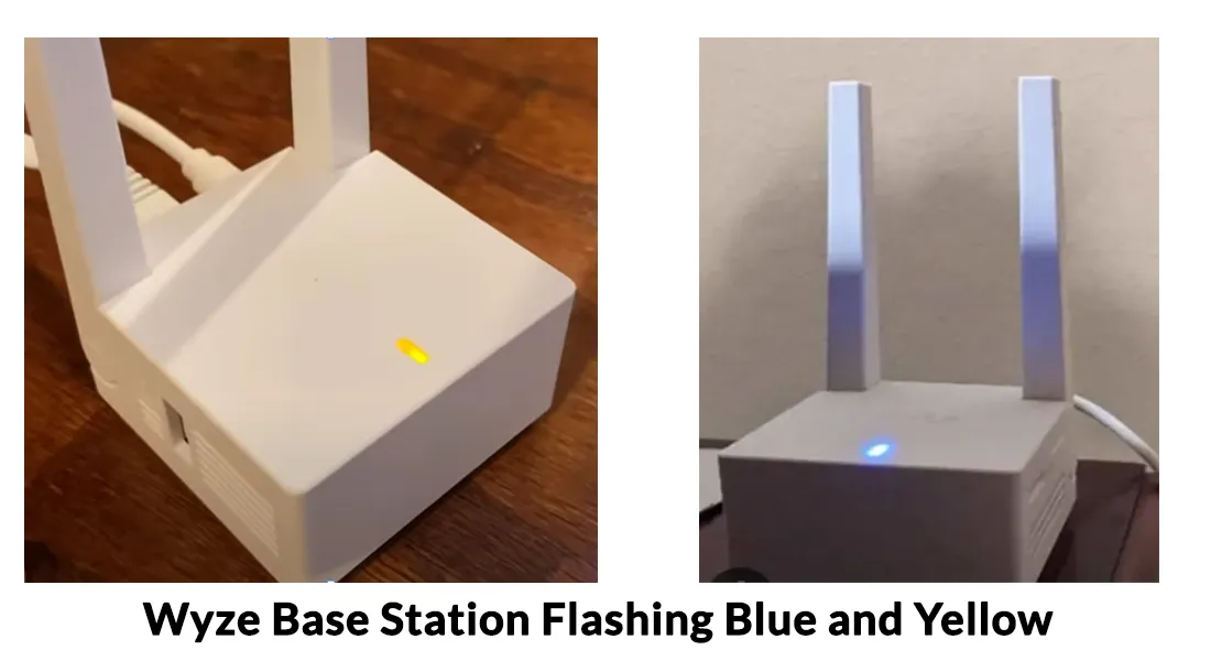 Wyze Base Station Flashing Blue and Yellow Giga Smart Home